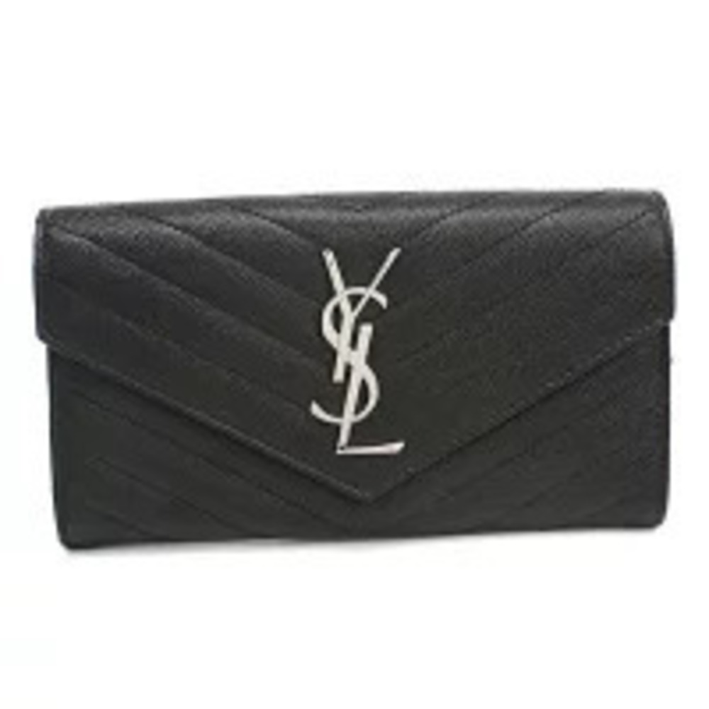 Saint Laurent Long Wallet Bi fold Flap Black